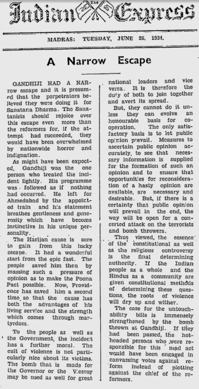 How a closed railway crossing saved the Gandhi's life