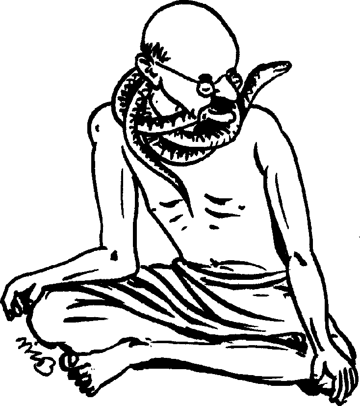 Gandhi as Snake-Charmer