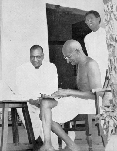 Gandhi with Jamnalal Bajaj, Satyagraha Ashram, Wardha, 1934