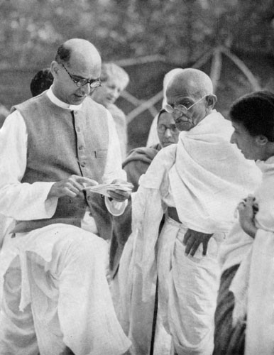 Gandhi and Mahadev Desai