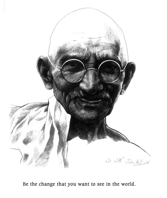 Mahatma Gandhi drawing  Pencil Sketching Tutorial