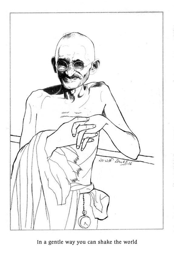 Mahatma Gandhi thread art  Behance