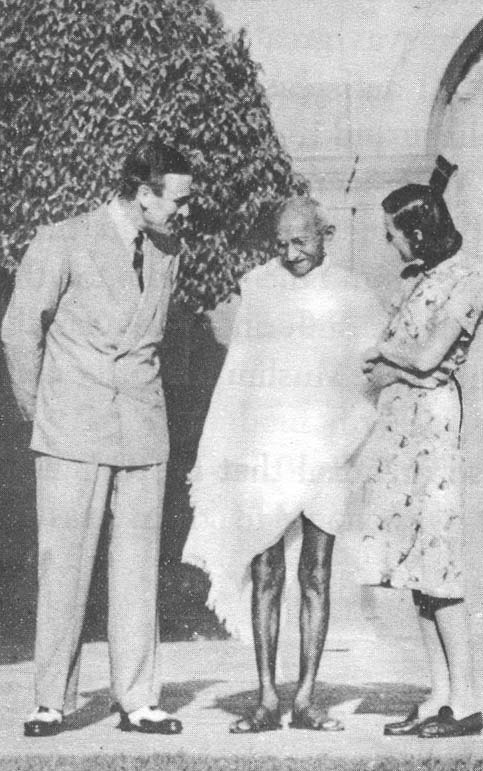 Gandhi with Lord and Lady Mountbatten
