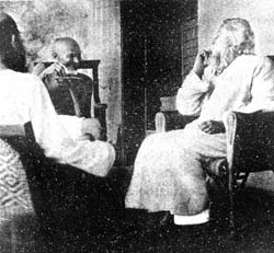 Gandhi with Tagore and C.F. Andrews