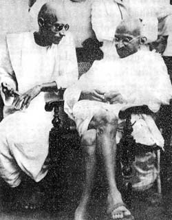 Gandhi with Rajagopalachari, 1937