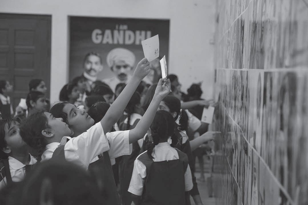 Mahatma Gandhi Interactive wall at Bapughat, Gandhi
Digital Museum, Hyderabad, India