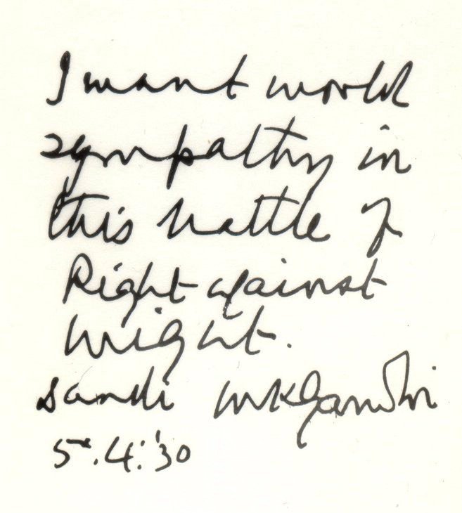 letter by M K Gandhi on Dandi March
