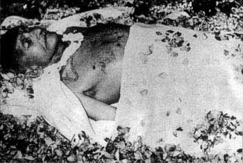 dead-body of Mahatma Gandhi