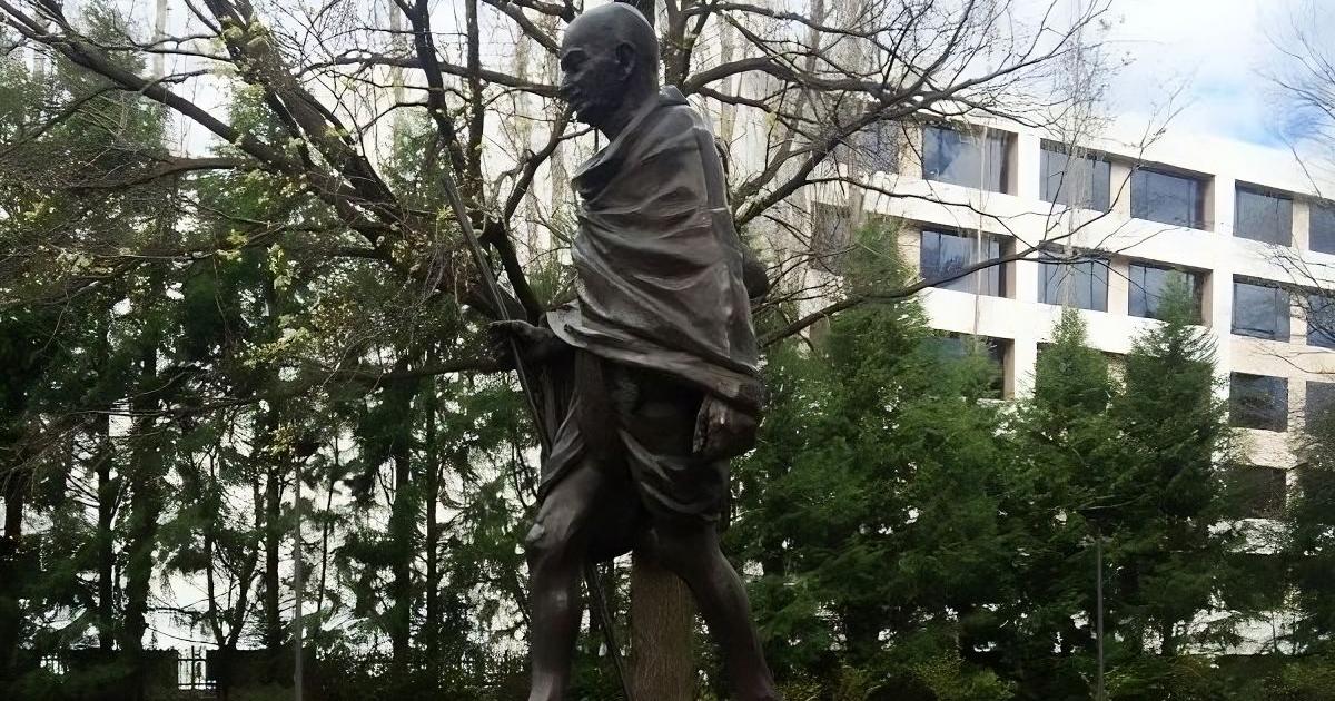 A statue of Gandhi in Canberra, Australia