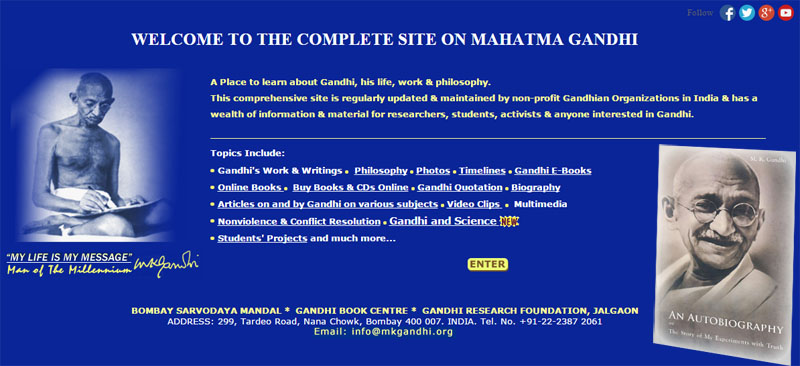 mkgandhi-dot-org-one-spot-gandhi-information-website