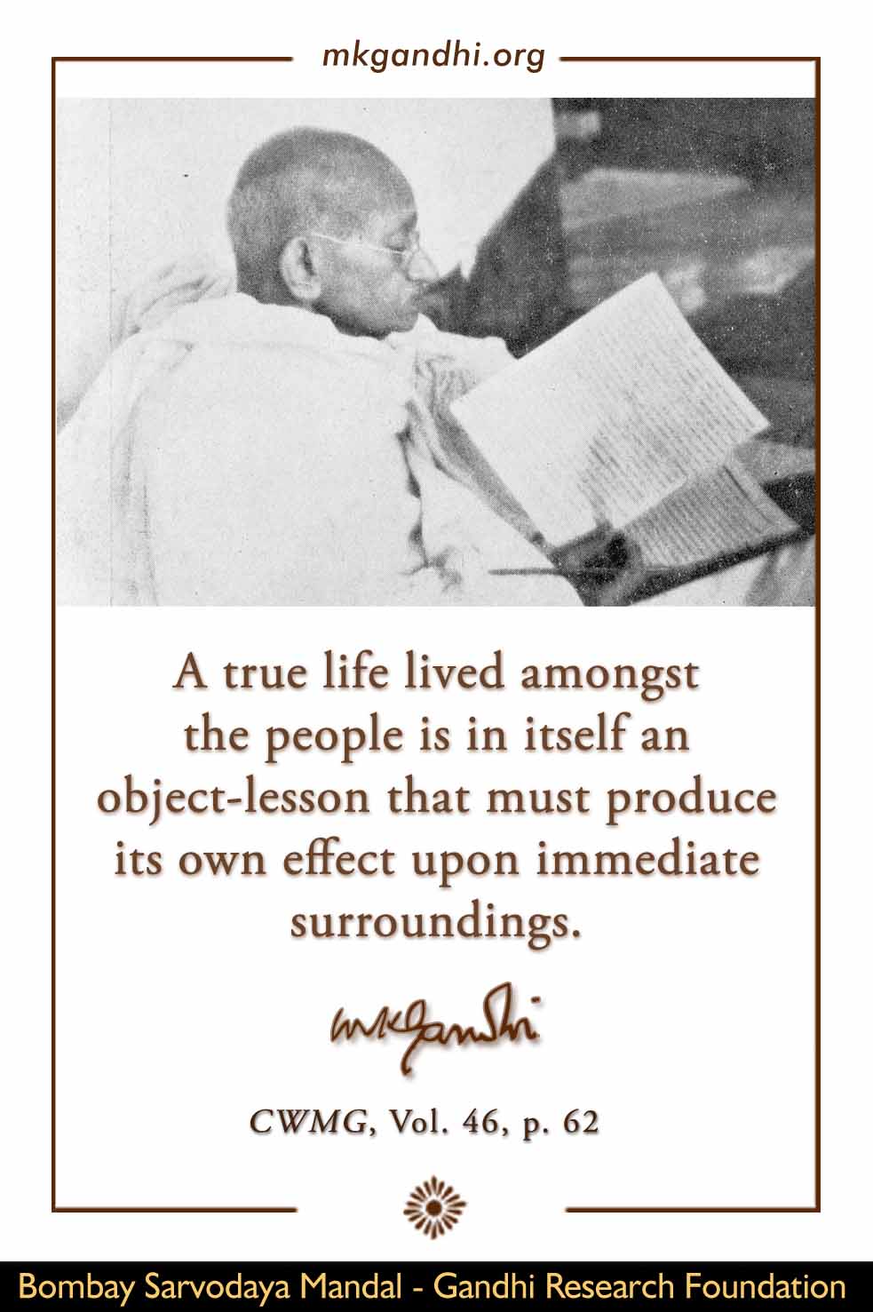 Mahatma Gandhi quote on Life