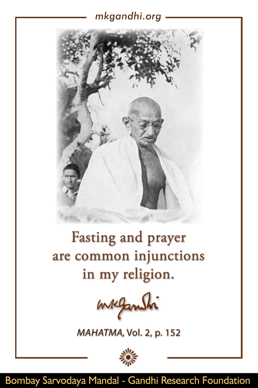 Mahatma Gandhi Quote on Fast, Prayer