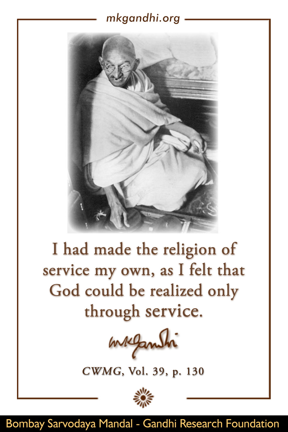 Mahatma Gandhi Quote on Service