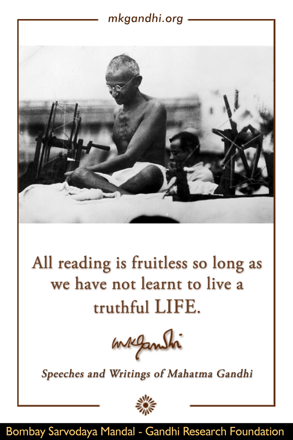 Mahatma Gandhi Quote on Life