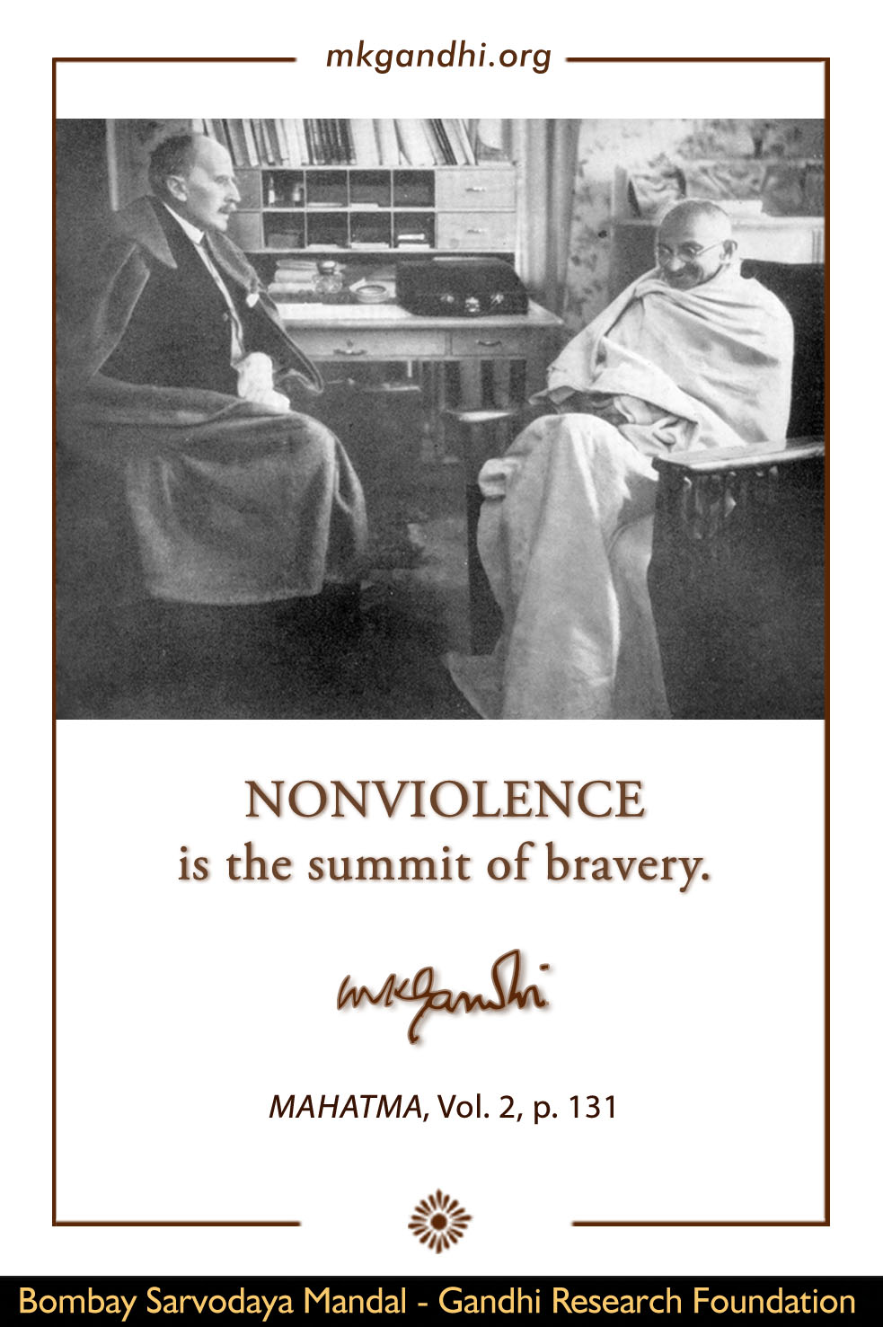 Mahatma Gandhi Quote on Nonviolence, Ahimsa