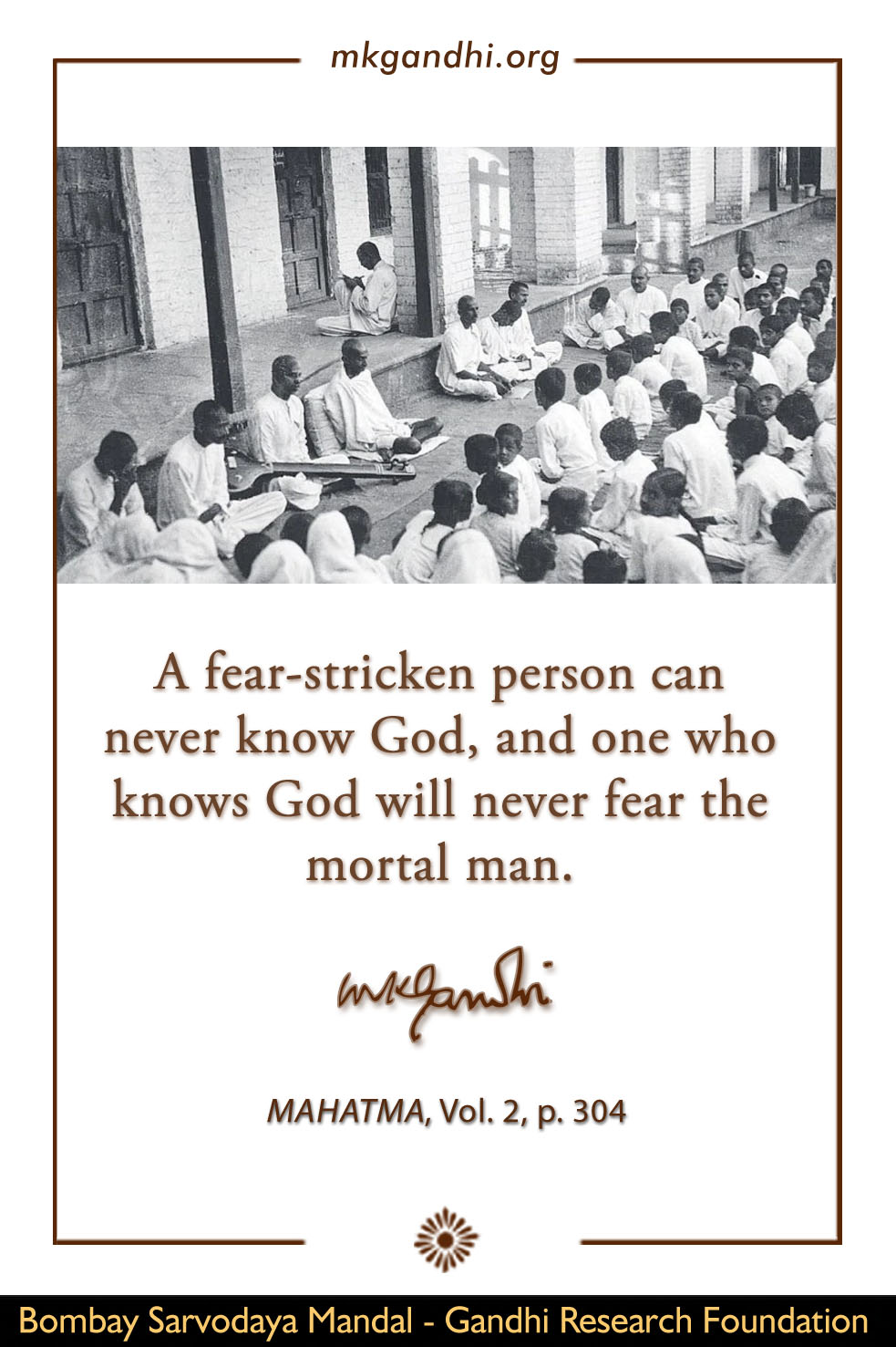 Mahatma Gandhi's views on Fear, Fearless, God