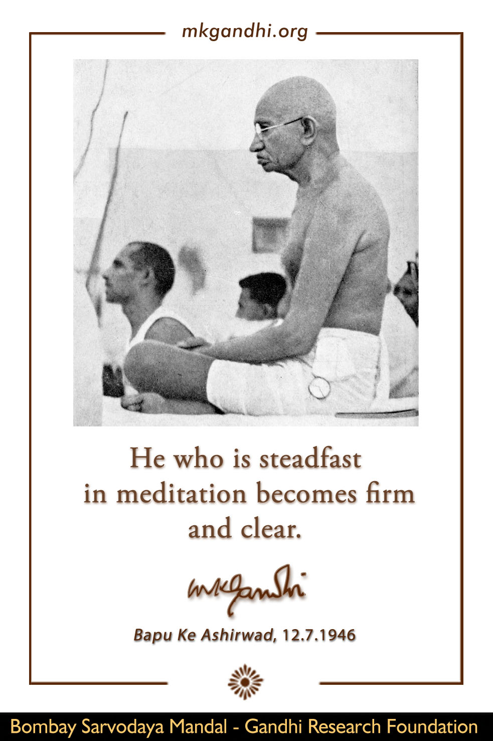 Mahatma Gandhi's views on Meditation